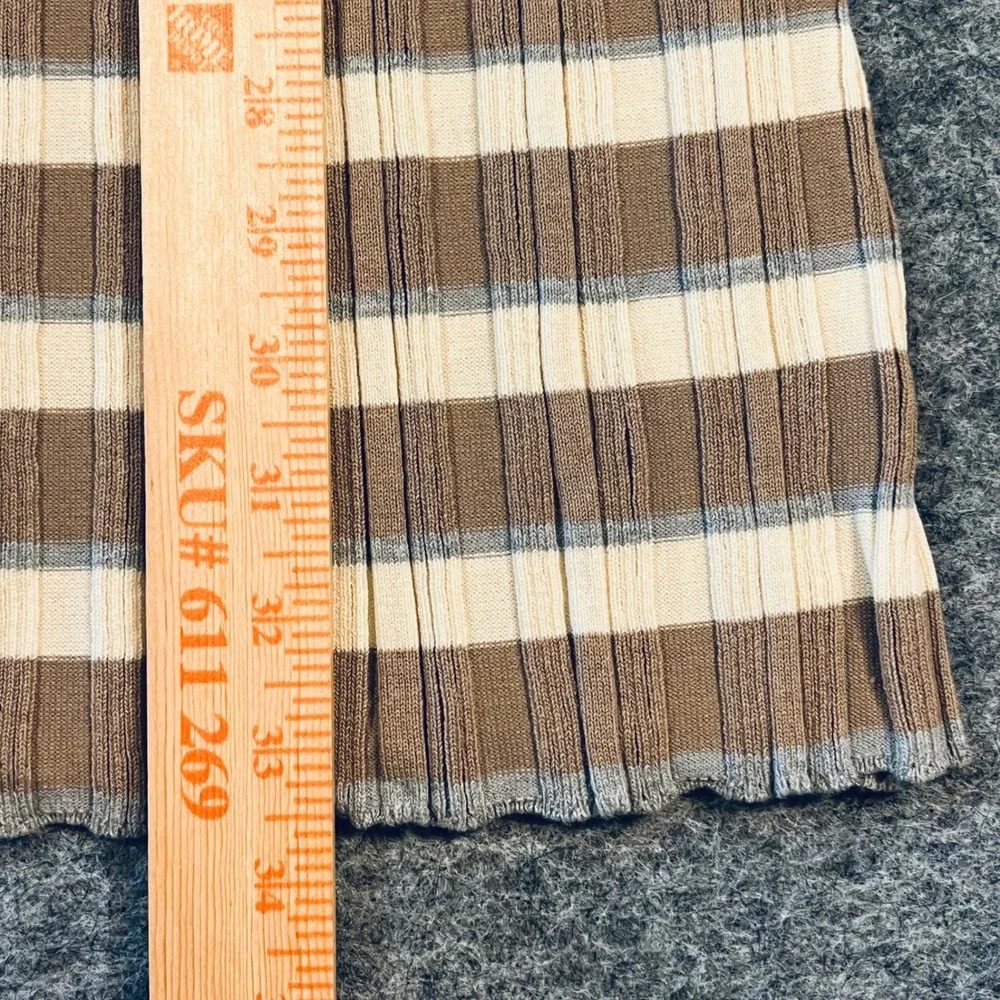 Promesa Polo Shirt Dress Womens M Brown Knit Ribbed Preppy Tennis Casual Y2K Mod